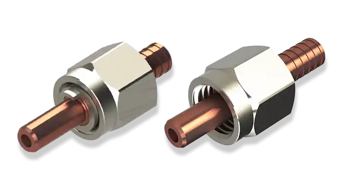 LD80-kompatibler Sonderstecker mit Kupferferrule, freigestellt